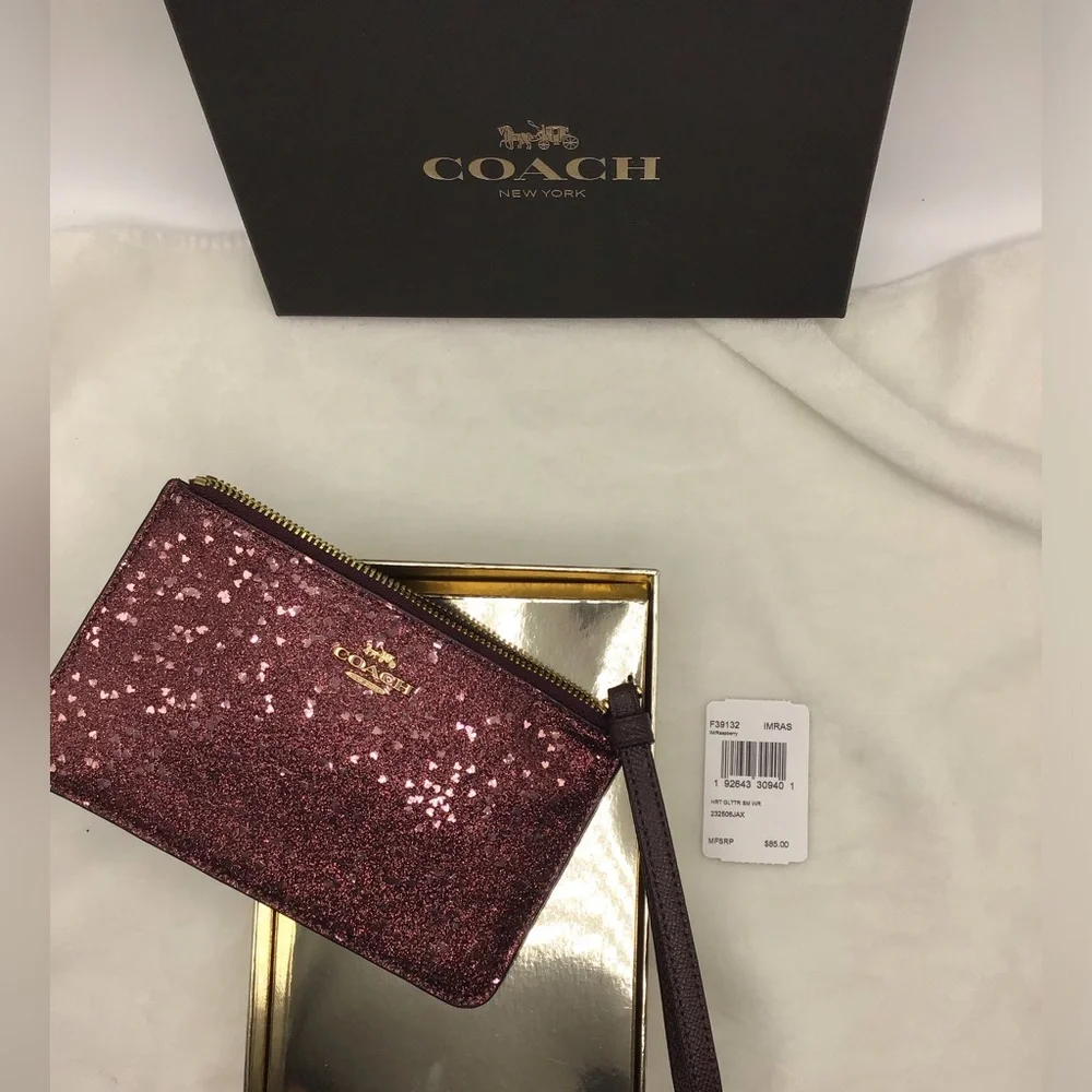 Coach heart glitter